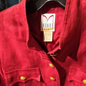 Mondi Red Women's Traveling Jacket with Gold Buttons